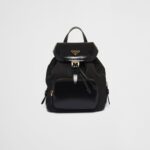 RE-NYLON AND BRUSHED LEATHER BACKPACK