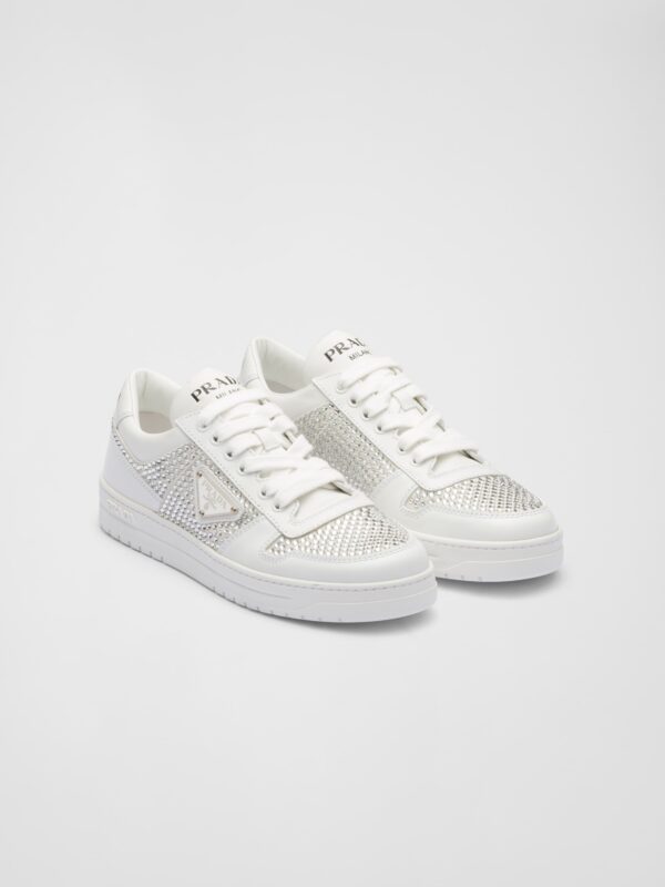 LEATHER SNEAKERS WITH CRYSTALS