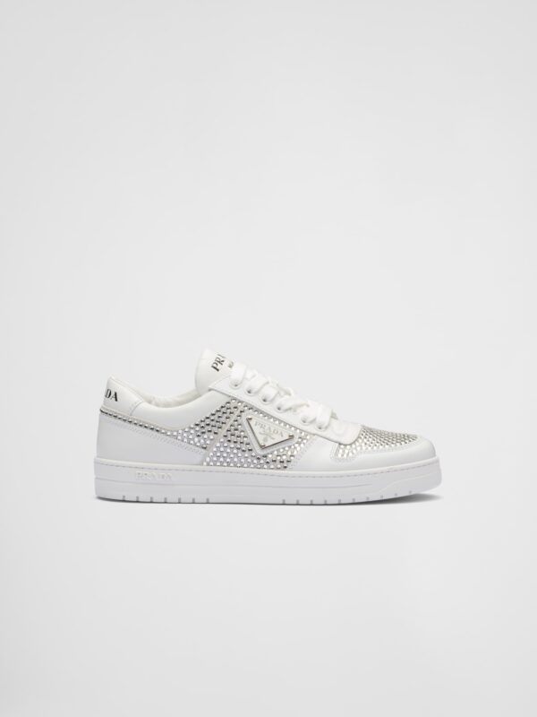 LEATHER SNEAKERS WITH CRYSTALS