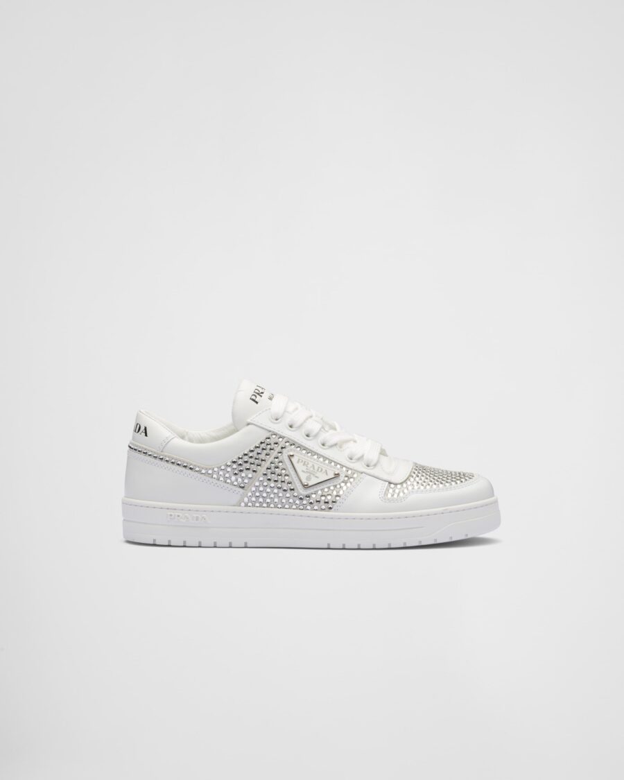 LEATHER SNEAKERS WITH CRYSTALS