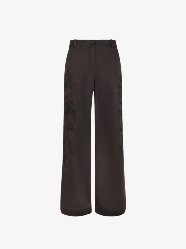SATIN TROUSERS WITH DRAGON