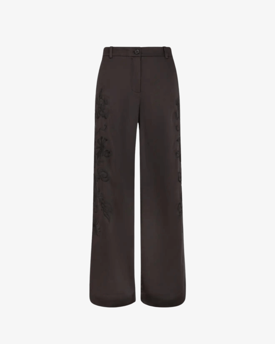 SATIN TROUSERS WITH DRAGON