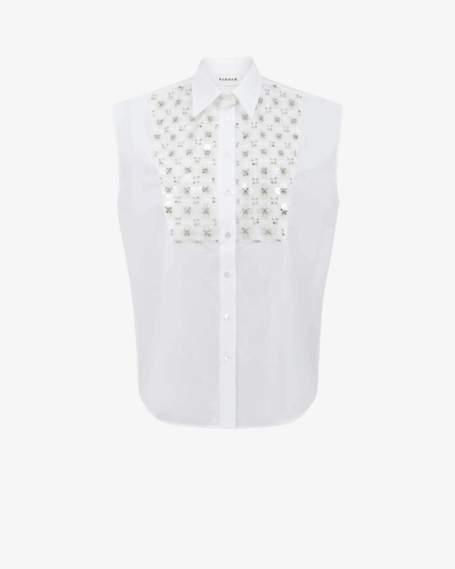 SEQUINS EMBROIDERED SHIRT