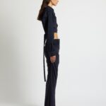 WRAPPED DENIM COLUMN SKIRT