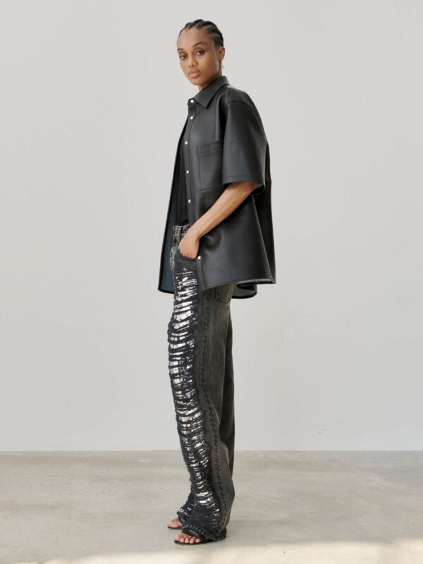 KAREN SEQUIN SHREDDED JEANS