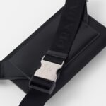RE-NYLON AND BRUSHED LEATHER BELT BAG