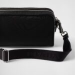 RE-NYLON AND BRUSHD LEATHER SHOULDER BAG