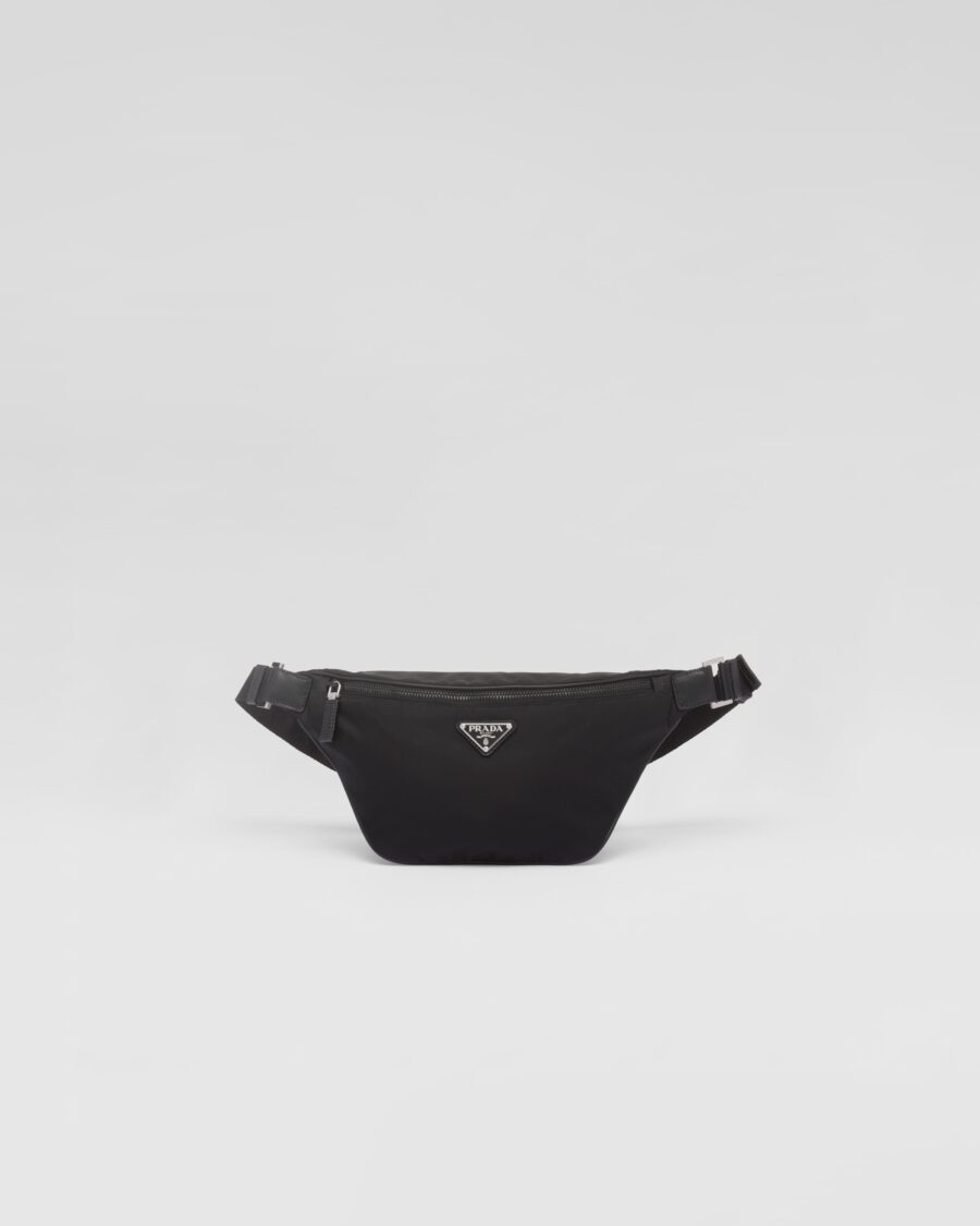 RE-NYLON AND SAFFIANO LEATHER BELT BAG
