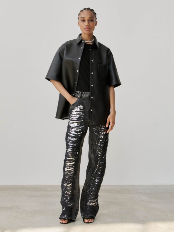 KAREN SEQUIN SHREDDED JEANS