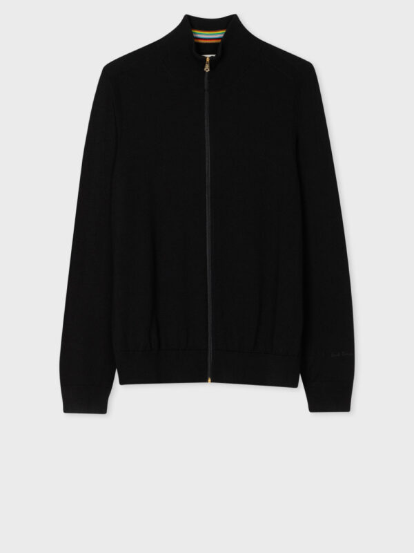 MERINO WOOL ZIPPED CARDIGAN
