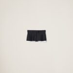 PLEATED PINSTRIPE MINI SKIRT