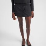 WOOL SATIN MINI SKIRT