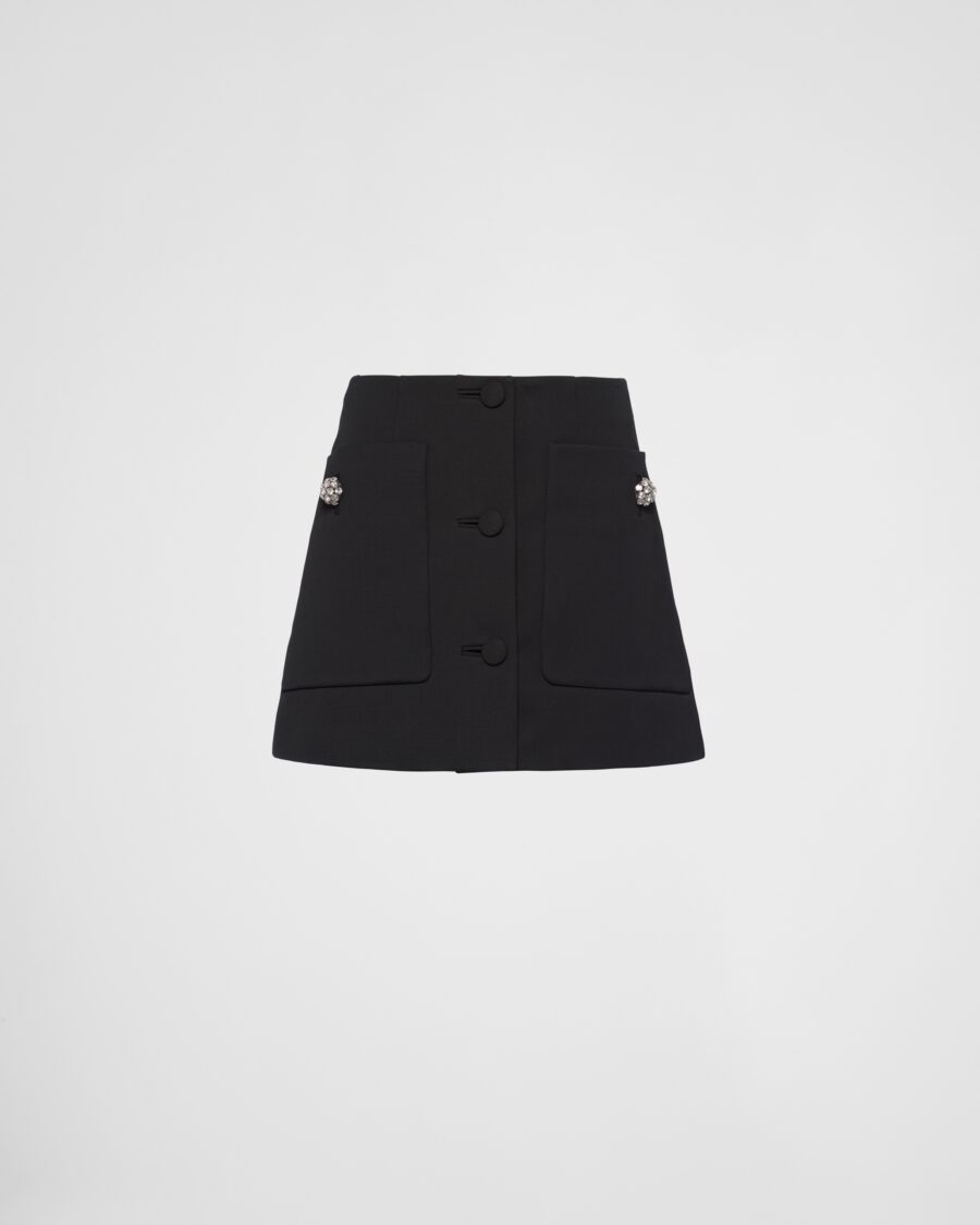 WOOL SATIN MINI SKIRT