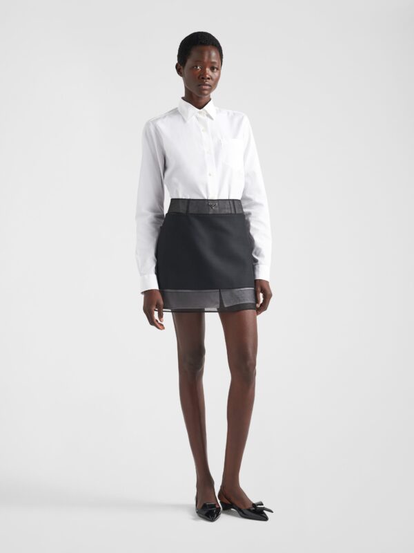 TULLE AND WOOL MINI SKIRT