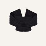 RUCHED WIRED V NECK TOP