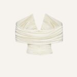 RUCHED WIRED V NECK TOP