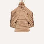 WRAPPED BLOUSE WITH FLOWER APPLIQUÉ