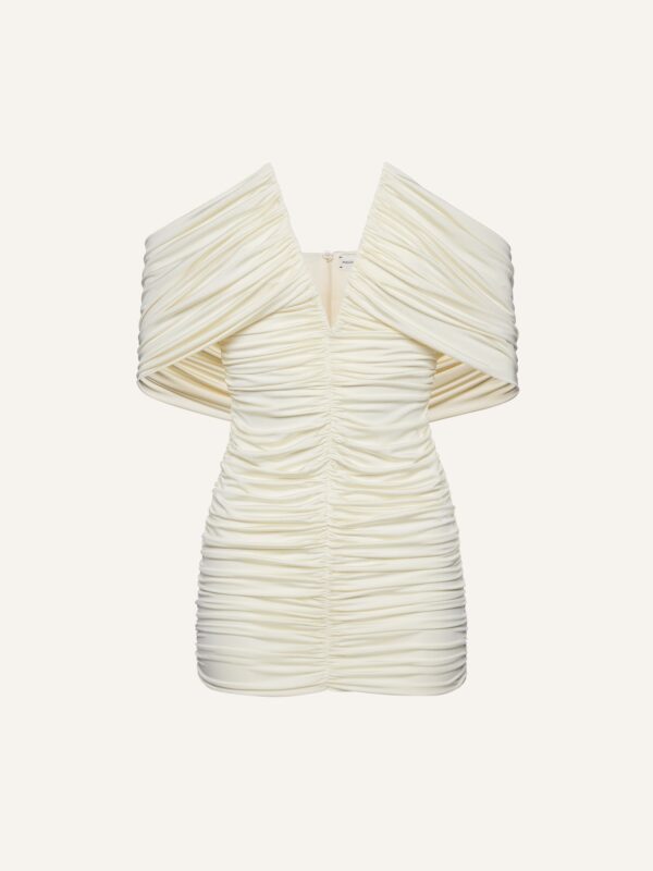 WIRED V NECK RUCHED MINI DRESS