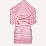 RUCHED DRESS WITH FLOWER APPLIQUÉ