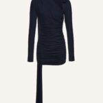 LONG SLEEVE WRAP NECK MINI DRESS
