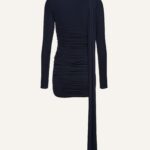 LONG SLEEVE WRAP NECK MINI DRESS