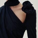 LONG SLEEVE WRAP NECK MINI DRESS