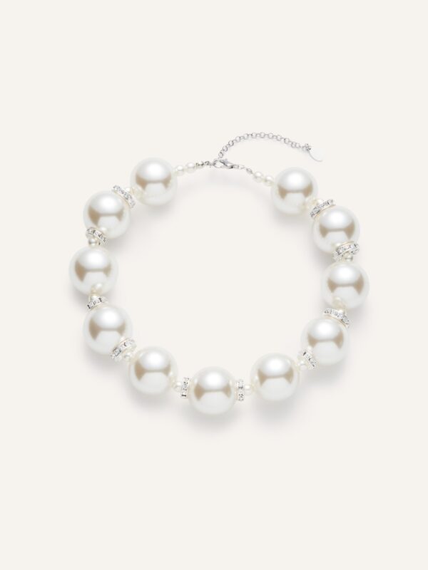 PEARLS AND CRYSTALS COLLAR NECKLACE