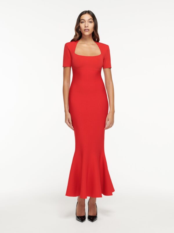 SHORT SLEEVE FLAT KNIT MAXI DRESS