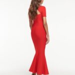 SHORT SLEEVE FLAT KNIT MAXI DRESS