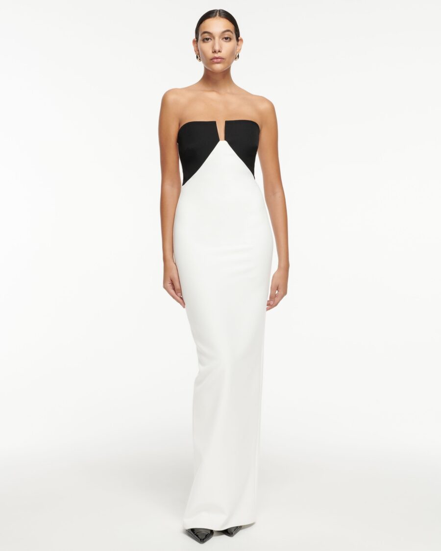 STRAPLESS CREPE GOWN