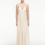 STRAPLESS SILK SATIN GOWN