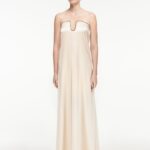 STRAPLESS SILK SATIN GOWN