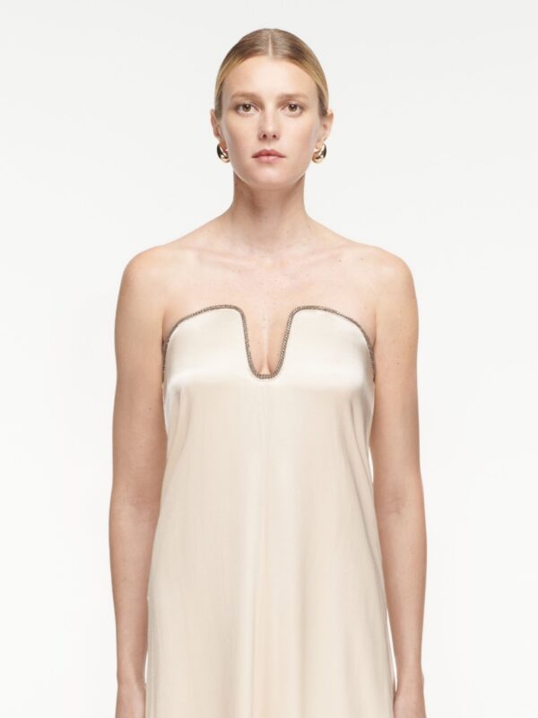 STRAPLESS SILK SATIN GOWN