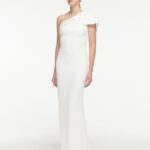 ASYMMETRIC SATIN CREPE GOWN