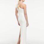 ASYMMETRIC SATIN CREPE GOWN