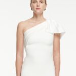 ASYMMETRIC SATIN CREPE GOWN