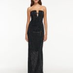 STRAPLESS DIAMANTE GOWN