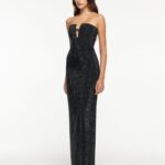 STRAPLESS DIAMANTE GOWN