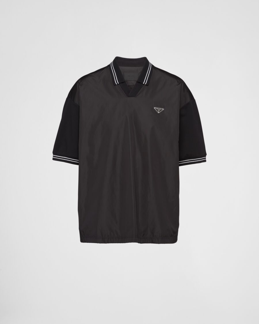 PIQUÉ POLO WITH RE NYLON DETAILS