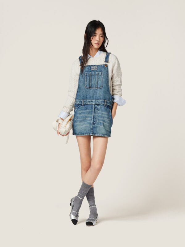 DENIM BIB MINI DRESS
