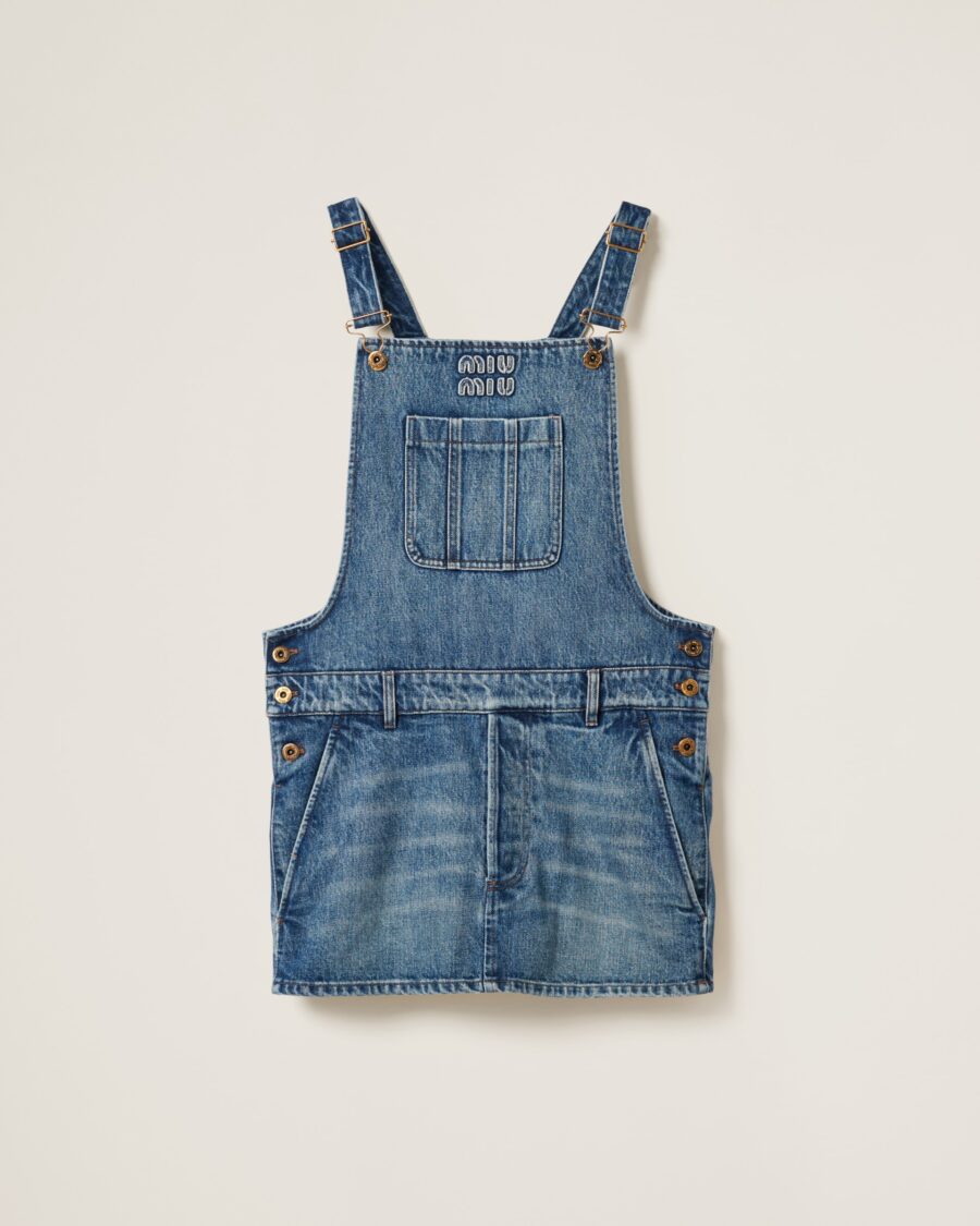 DENIM BIB MINI DRESS
