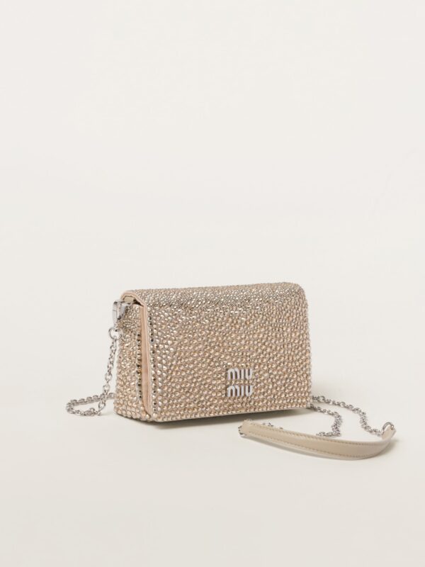 SATIN MINI BAG WITH CRYSTALS