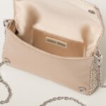 SATIN MINI BAG WITH CRYSTALS