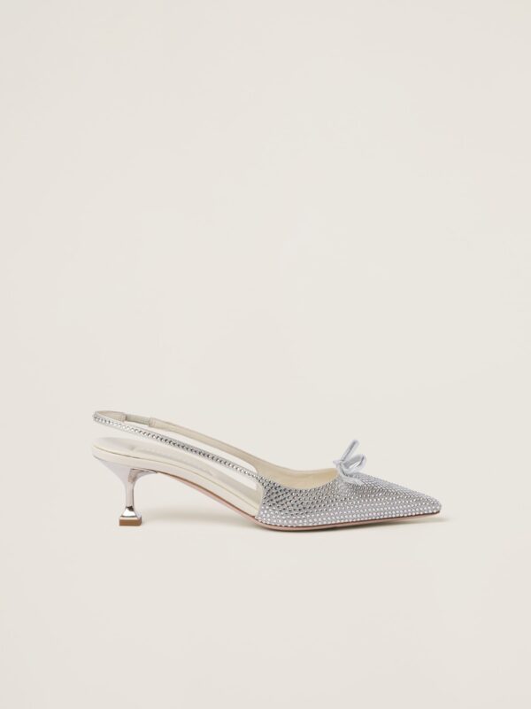 SATIN 55 SLINGBACKS PUMPS
