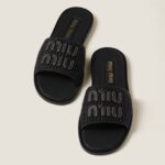 RAFFIA WOVEN SLIDES
