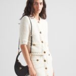 ARQUÉ RE-NYLON AND BRUSHED LEATHER SHOULDER BAG