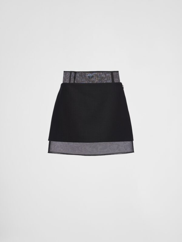 TULLE AND WOOL MINI SKIRT