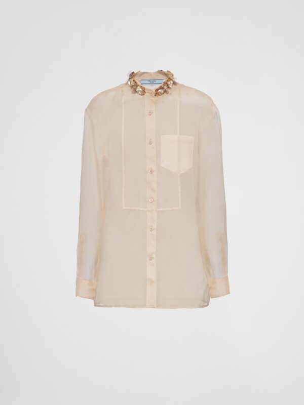 EMBROIDERED ORGANZA SHIRT
