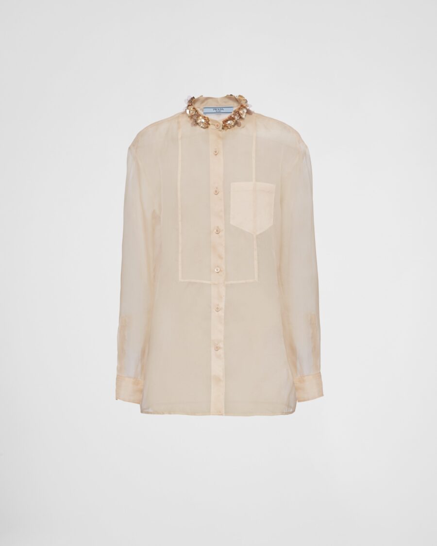 EMBROIDERED ORGANZA SHIRT