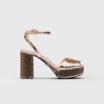 SEQUINED SATIN PLATFORMS